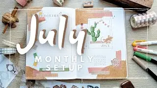 July 2022 | Plan with me | Bullet Journal Monthly Setup - Boho desert theme