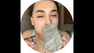 Голубая узбечка + мел #asmr