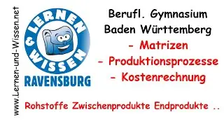 Matrizen Produktionsprozesse Kostenrechnung  by Lernen & Wissen