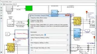 simulation file  for application of Frequency Relay in tow area