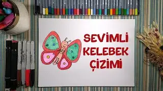 Sevimli Kelebek Çizimi | Çizme ve Boyama | Çocuklar İçin Resim Çizme