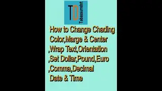 Excel 4 |change shading color | marge & Center |Wrap Text | Set Dollar,pount, Euro,Decimal,Date&time