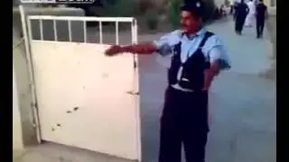 An security grope man when they walk through gate