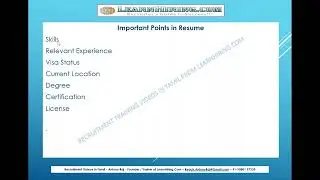 06 Important Resume and Skills Information from Resume - Video in Tamil
