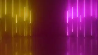 No Copyright Yellow and Pink Vertical Glowing Neon Lights Animated Background