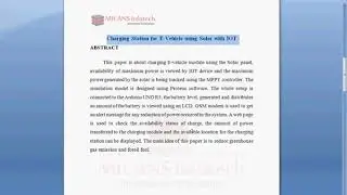Charging Station for E-Vehicle using Solar with IOT-2019-20