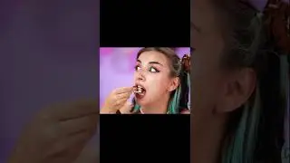 Eating chocolate balls with a spoon
