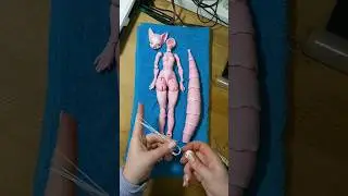 Сборка розовой куклы лисицы. Продана./ pink bjd fox doll furry