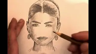 How to draw Nose | Nose drawing process with Zendaya portrait