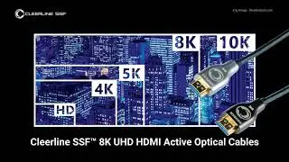 4K, 5K, 8K, 10K Resolutions: Cleerline SSF 8K HDMI Active Optical Cables