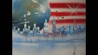 Twin Towers - Spray paint art