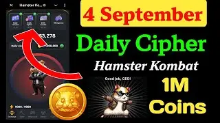 4 September Hamster Kombat Daily Cipher Code | Hamster Kombat 4 September Daily Cipher | Daily Code