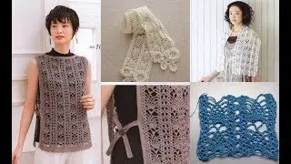 Vest crochet SUPER Pattern pineapple stripes crochet