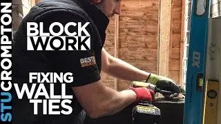 Blocking up door and fixing wall ties