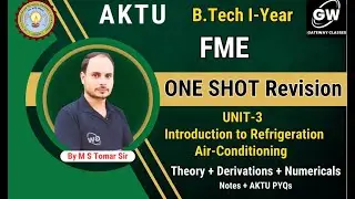 FME I UNIT-3 I Refrigeration and Air-conditioning I ONE SHOT REVISION  I Gateway Classes