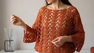People will think I bought it from a brand! 🧡 Ultra Luxury Crochet Mesh Blouse Tutorial ✨
