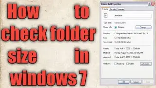 Windows7: How to check folder size on your computer & laptop