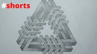 How to draw Incredible impossible isometric Triangle  |How to Draw #Opticalillusion #Short #2