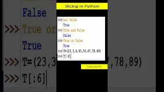 Slicing in Python 