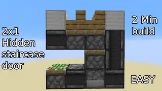 1x2 Hidden staircase tutorial (Minecraft 1.16.4)