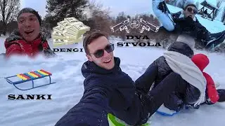Катание на Санках. Засыпало Киев снегом!