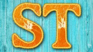 Tutorial Photoshop CC - Text with fruit effect (Logo)