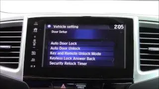2017 Honda Pilot Security Re-lock Timer Instructions