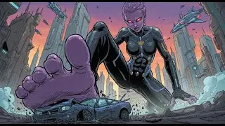 Alien Monster Girl Giantess Feet Muscle Mommy City Butt Crush AI Fanart