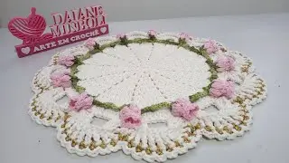 Lugar Americano/Sousplat Botão de Rosa 🌹