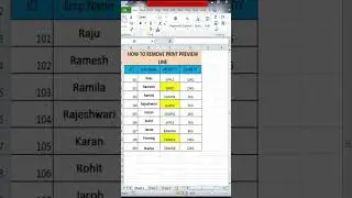 HOW TO REMOVE PRINT PREVIEW LINE In Excel 