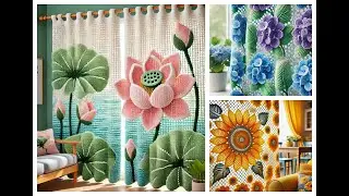 Nice curtains model knitted with wool (share ideas) #knitting #crochet #design #curtain