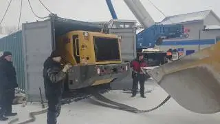 Новый погрузчик ChengGong CG956C. Достаем из контейнера, собираем автокраном Галичанин кс 65713-1
