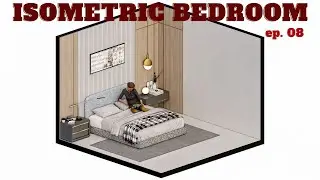 Rendering a 17 sqm Isometric 3D Bedroom | Sketchup 2021 + Enscape