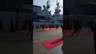 Встреча турецкого военного корабля в порту Батуми. Аджария. Грузия. 4 марта 2024