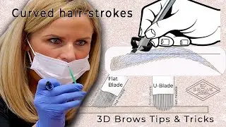 Curved microblading strokes