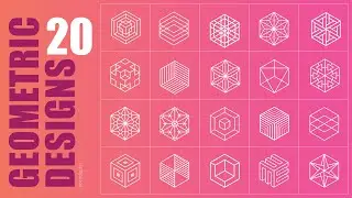 Geometric Patterns Drawing Easy | Geometric designs in Illustrator | Hexagon Patterns 