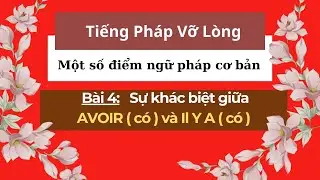 Tiếng Pháp Vỡ lòng- Một số điểm ngữ pháp căn bản : Sự khác biệt giữa AVOIR ( có ) và Il Y A ( có )