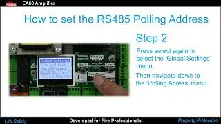 Setting the EA60 amplifier RS485 polling address