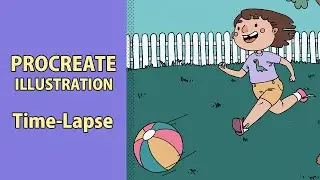 Procreate Illustration Timelapse - Digital art | "when I was a kid, we used to play outside"
