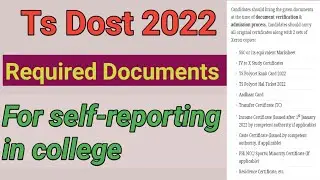 TS DOST required documents for self reporting 2022