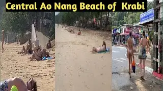 Central Ao Nang Beach of Krabi 🏊‍♀️||krabi beach me sab nange Leite hain 😜🤫#NomadSp