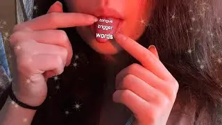 ASMR Tongue Tracing Trigger Words W/ Tongue Tapping, Stuttering Spit Painting 👅 (close, fast)