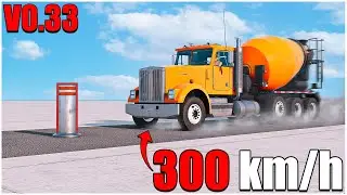 BeamNG Drive | v0.33 | Gavril T Concrete Mixer With Dummy VS Bollard at 300 km/h (#10) | car torture