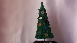 DIY Вязаная ёлка (тесьма из воздушных петель)  своими DIY knitted Christmas tree (tapes of stitches)