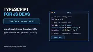 TypeScript for JS Devs: The Only 10% You Need