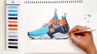Timelapse Drawing Nike Sneakers with Copic Markers