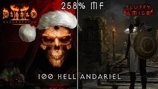 Diablo 2 Resurrected - 258% MF 100 Hell Andariel Runs Loot Highlights!