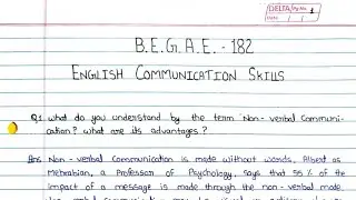 BEGAE 182 solved assignment 2023-2024 | BEGAE 182 English in daily life 2023-2024 | BEGAE 182 pdf