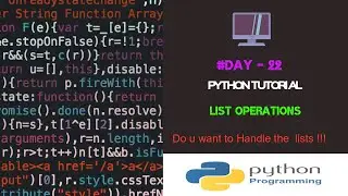 Python Tutorials List Operations Menu Driven Program Day 22 By Ashwath M Shetty