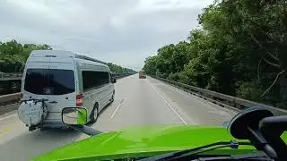 Driving a semi across the Atchafalya Basin bridge on I-20.